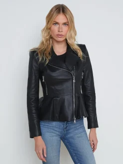 Lyric Leather Peplum Jacket