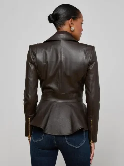 Lyric Leather Peplum Jacket