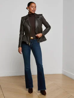Lyric Leather Peplum Jacket