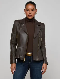 Lyric Leather Peplum Jacket