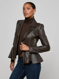 Lyric Leather Peplum Jacket