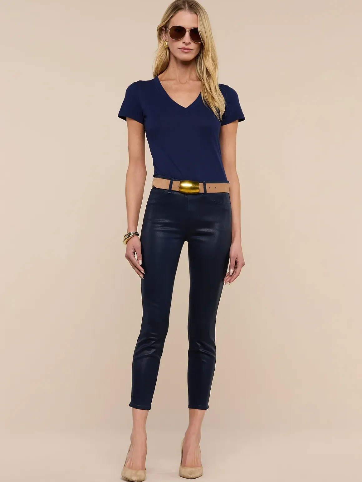 Margot Coated Cropped Skinny Jean