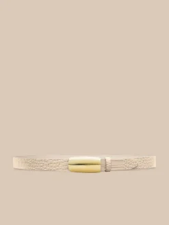 Marlowe Croc-Embossed Leather Belt