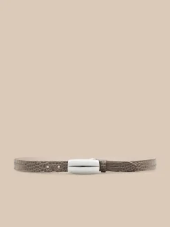 Marlowe Croc-Embossed Leather Belt