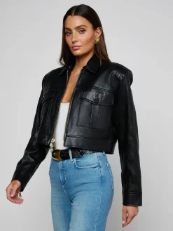 Micah Oversized Leather Jacket