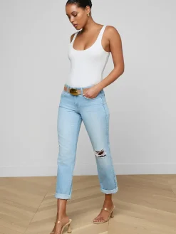 Nevia Slouchy Straight-Leg Jean
