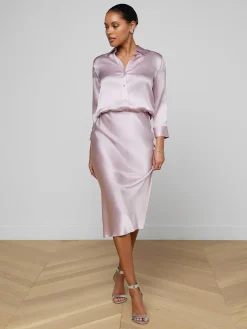 Perin Silk Midi Skirt