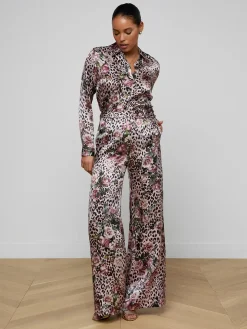 Pilar Silk Wide-Leg Pant