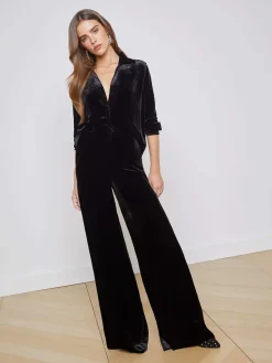 Pilar Velvet Wide-Leg Pant