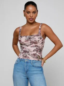 Rasha Shirred Mesh Tank