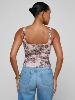 Rasha Shirred Mesh Tank