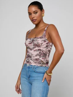 Rasha Shirred Mesh Tank