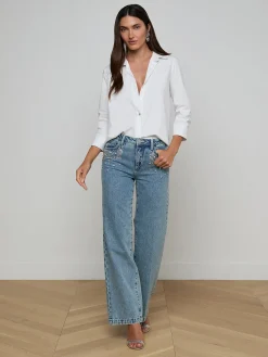 Scottie Embellished Wide-Leg Jean