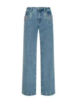 Scottie Embellished Wide-Leg Jean