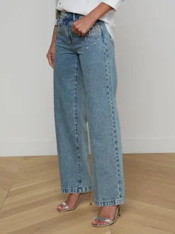 Scottie Embellished Wide-Leg Jean
