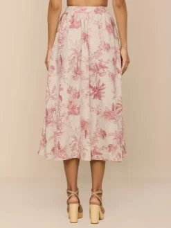 Seina Linen Midi Skirt