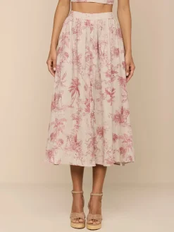 Seina Linen Midi Skirt