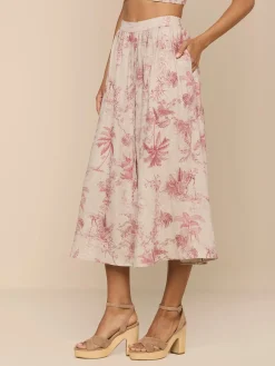 Seina Linen Midi Skirt