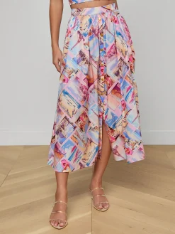 Seina Poplin Midi Skirt