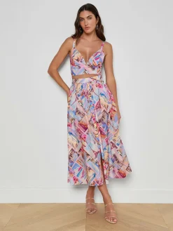 Seina Poplin Midi Skirt