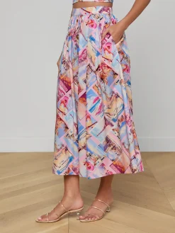 Seina Poplin Midi Skirt
