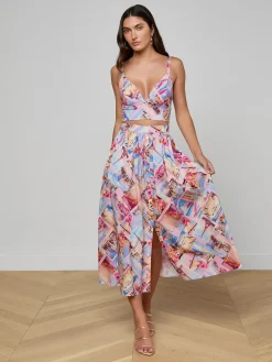 Seina Poplin Midi Skirt