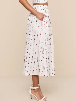 Seina Poplin Midi Skirt