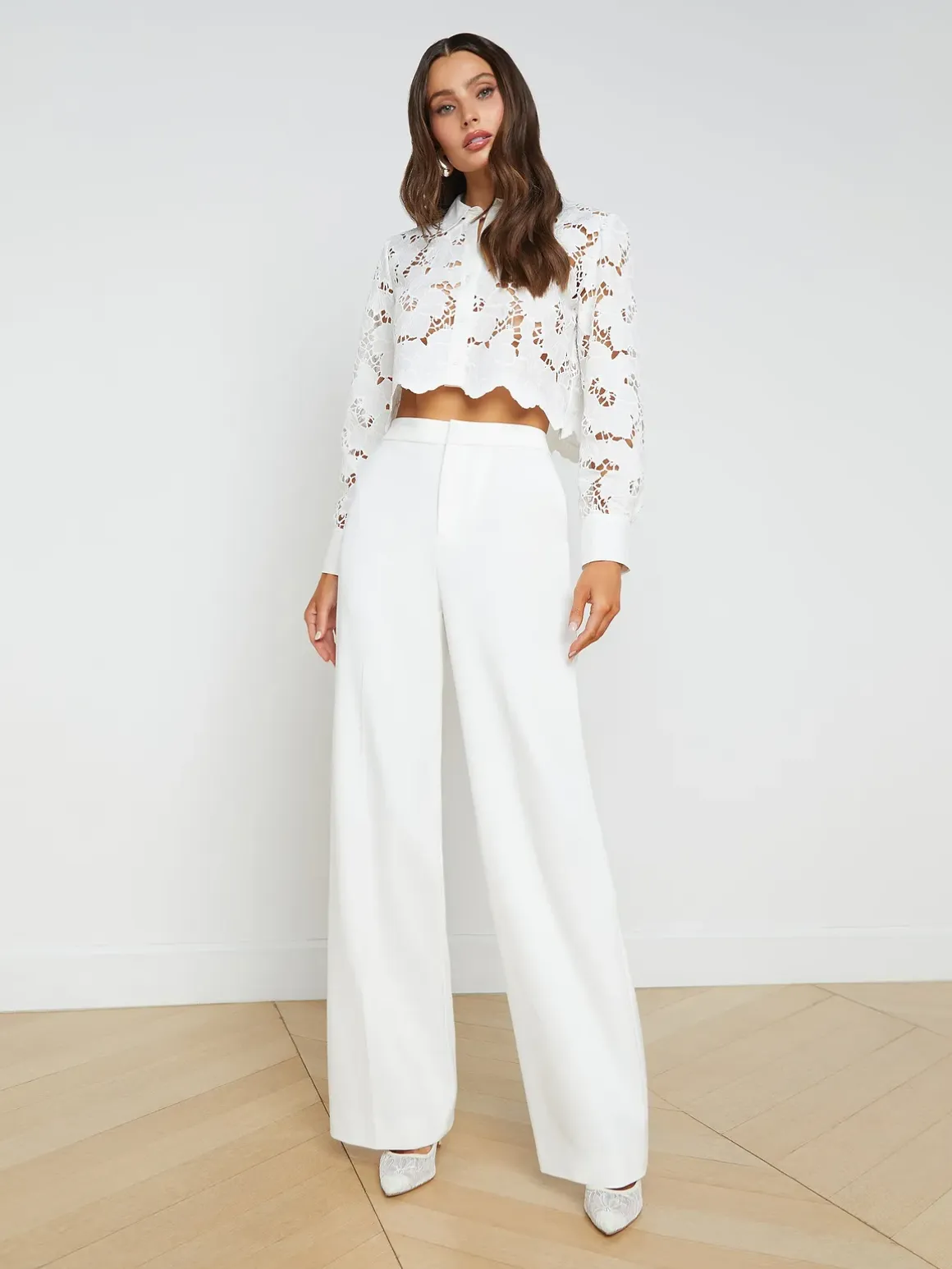 Seychelle Cropped Eyelet Blouse