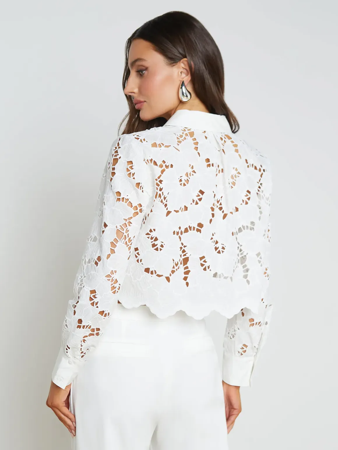 Seychelle Cropped Eyelet Blouse