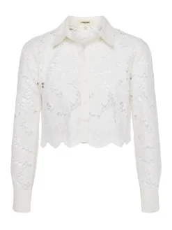 Seychelle Cropped Eyelet Blouse