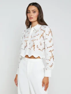 Seychelle Cropped Eyelet Blouse