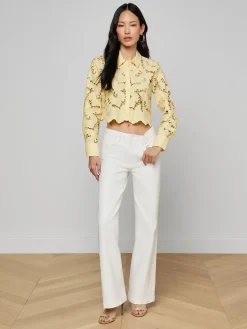 Seychelle Cropped Eyelet Blouse