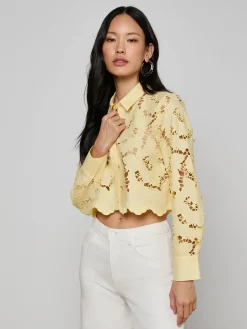 Seychelle Cropped Eyelet Blouse