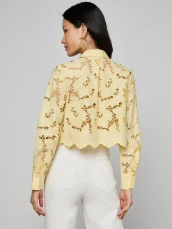 Seychelle Cropped Eyelet Blouse
