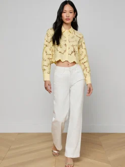 Seychelle Cropped Eyelet Blouse