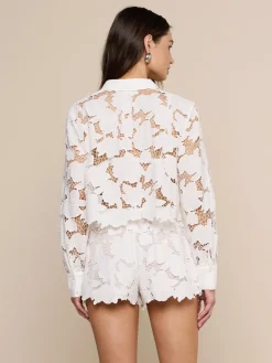 Seychelle Cropped Eyelet Blouse