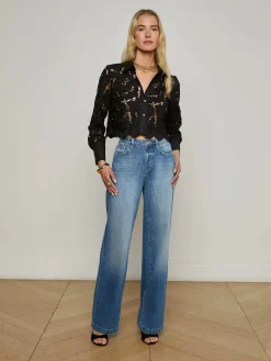 Seychelle Cropped Eyelet Blouse