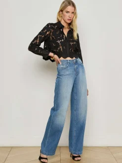 Seychelle Cropped Eyelet Blouse