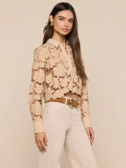 Seychelle Cropped Eyelet Blouse
