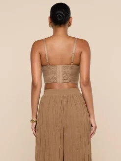 Sonya Linen-Blend Bustier