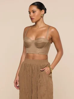 Sonya Linen-Blend Bustier