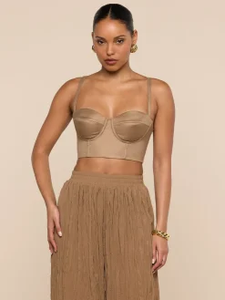 Sonya Linen-Blend Bustier