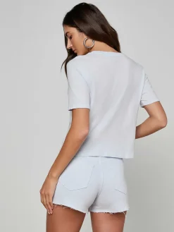 Stormy Cropped Cotton Tee