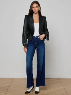 Vashti Fringed Leather Blazer