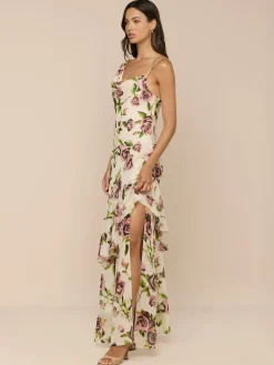 Viola Silk Cowl-Neck Gown