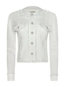 Yarin Collarless Fray Jacket