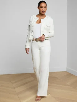 Yarin Collarless Fray Jacket
