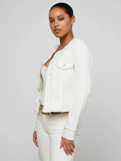 Yarin Collarless Fray Jacket